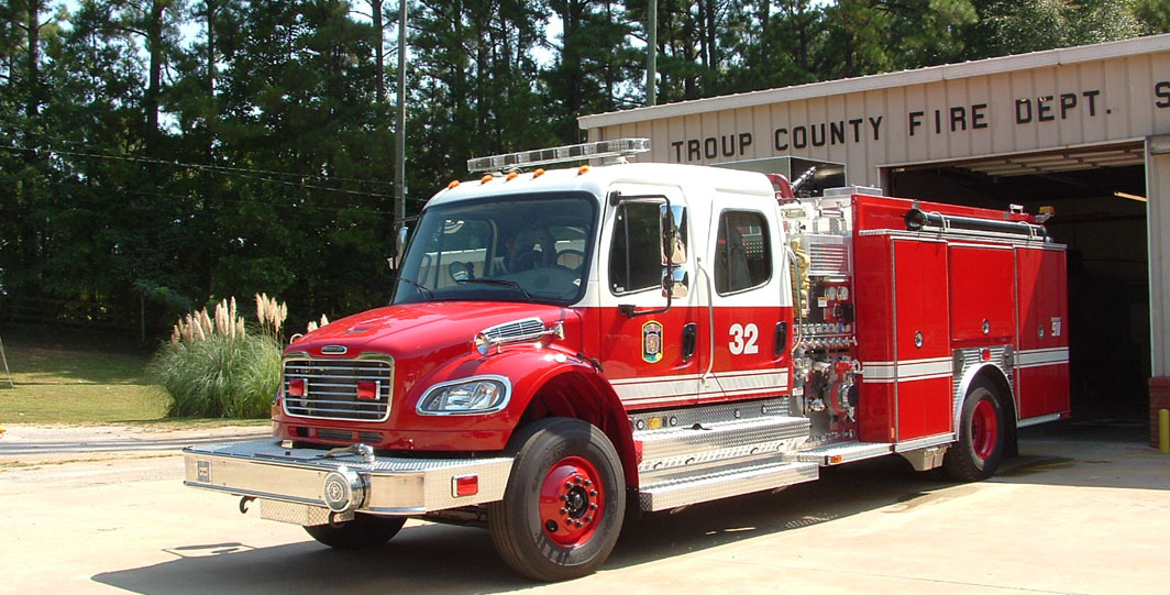 county fire truck at troup county fire station