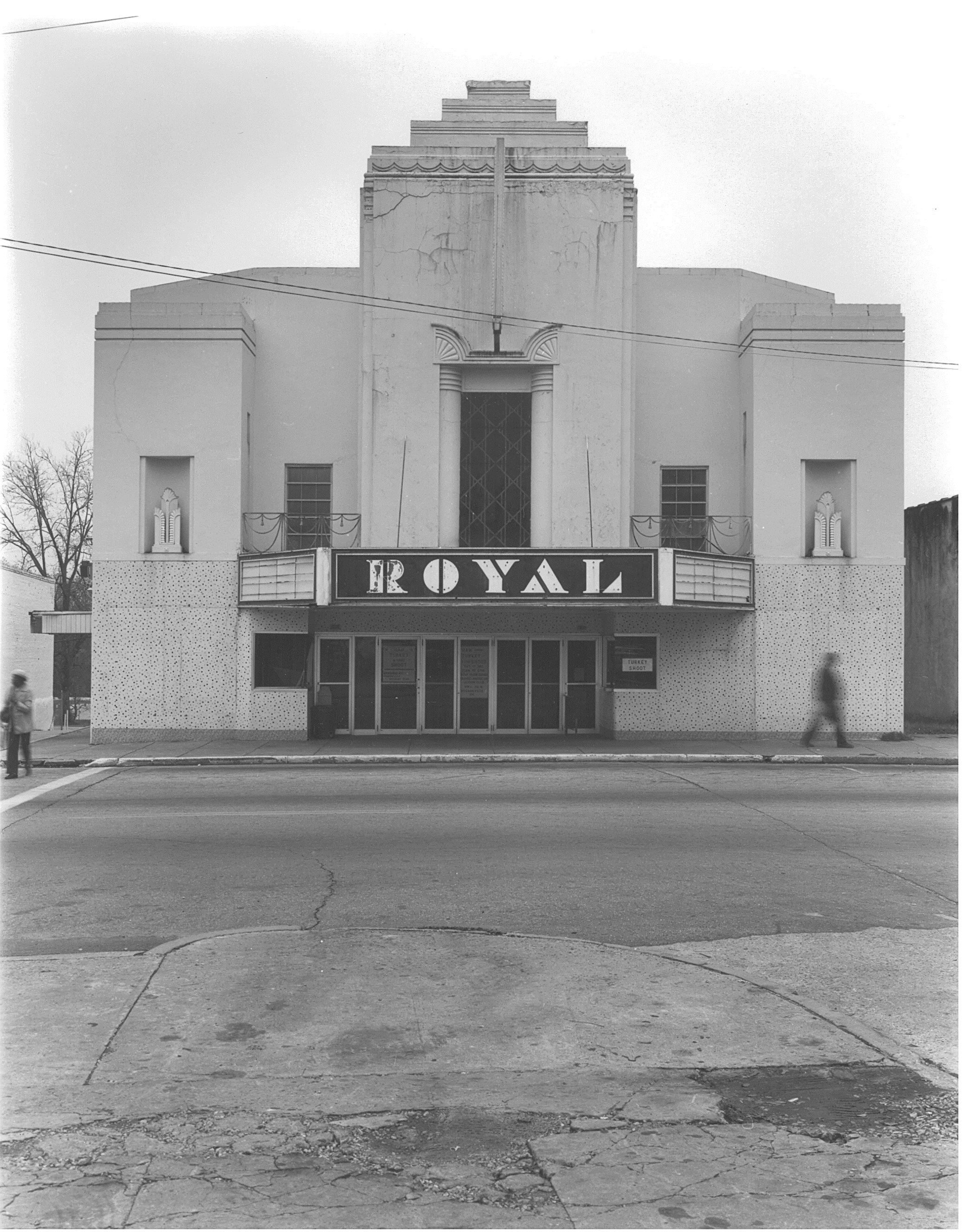 Historical image of Royal Theater Hogansville, GA provided by Troup County Archives circa 1980s